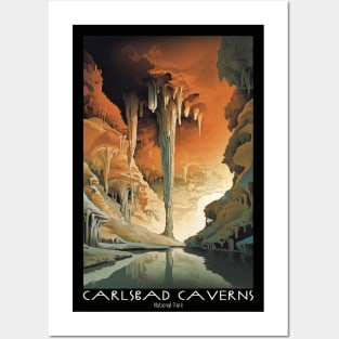 Carlsbad Caverns National Park Vintage Travel  Poster Posters and Art